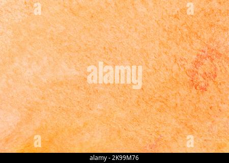 Orange abstrakter Aquarellhintergrund. Gelbe Aquarelle leere Papieroberfläche Stockfoto