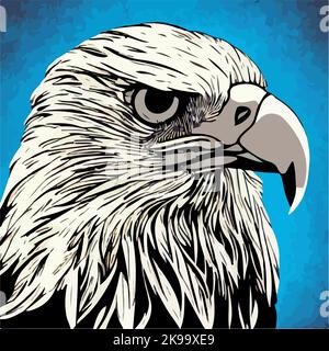 Weißkopfseeadler isoliert auf Weiß. Vektordarstellung Stock Vektor