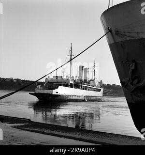 Die Zugfähre S/S starke, Trelleborg. Erbaut 1931 von den Deutschen Werken, Kiel, Deutschland und geliefert an die Staatsbahnen, SJ, Malmö. Hat vor allem den Trelleborg - Sassnitz-Trail betrieben. Eingefügt 1967 auf der neuen Fährenstrecke zwischen Värtahamnen in Stockholm und Naantali bei Turku Stockfoto