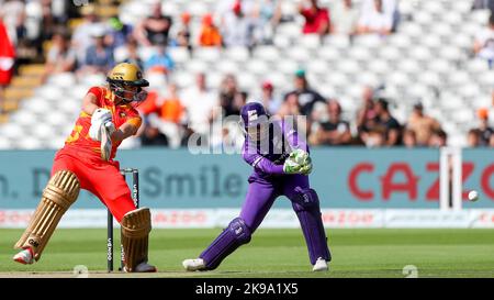 Aufgenommen am 19. August 2022 / The Hundred / Warwickshire County Cricket Club / Edgbaston / Birmingham Phoenix gegen Northern Superchargers Stockfoto