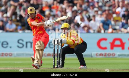 Aufgenommen am 15. August 2022 / The Hundred / Warwickshire County Cricket Club / Edgbaston / Birmingham Phoenix / Trent Rockets Stockfoto