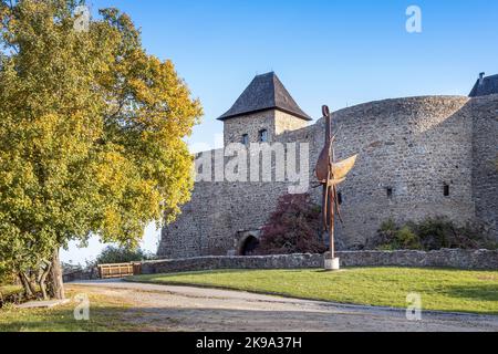 Helfstyn - stredoveky hrad a zricenina z 13. stol., Olomoucky kraj, Morava, Ceska republika / gotisches Schloss Helfstyn, Mähren, Tschechische republik Stockfoto