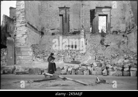 Ruinen in Danzig, 1945. Stockfoto