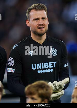 BRÜGGE, BELGIEN - 26. OKTOBER: Simon Mignolet vom Club Brugge KV vor dem Spiel der Gruppe B - UEFA Champions League zwischen dem Club Brugge KV und dem FC Porto am 26. Oktober 2022 im Jan Breydelstadion in Brügge, Belgien (Foto: Joris Verwijst/Orange Picches) Stockfoto