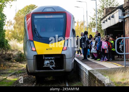 Bahnhof Melton auf der East Suffolk-Nebenstrecke zwischen Lowestoft und Ipswich Stockfoto