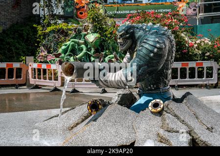 Gold Coast, Queensland, Australien - Abenteuerfahrt zum „Doomsday Destroyer“ im Freizeitpark Movie World Stockfoto