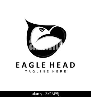 Eagle Head Logo Design, Flying Feather Animal Wings Vektor, Illustration Der Produktmarke Stock Vektor