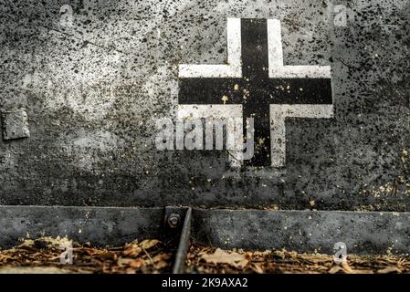 Emblem der Nazi-Armee aus dem Zweiten Weltkrieg - Wehrmacht. Das Balkenkreuz Stockfoto