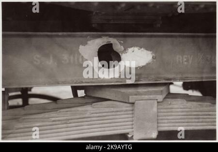 Bilder der Staatsbahnen, SJ ACO4 2960 nach dem Bombenanschlag in Narvik. Stockfoto