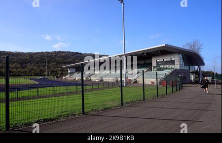 Cardiff International Sports Campus. Leichtathletik-Stadion, Cardiff. Herbst 2022. Oktober Stockfoto