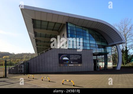 Cardiff International Sports Campus. Leichtathletik-Stadion, Cardiff. Herbst 2022. Oktober Stockfoto