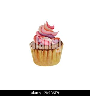 Pie mit Creme. Cupcake. valentinstag. Süßigkeiten für den Urlaub. Stockfoto