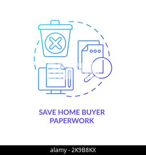 Speichern Sie zu Hause Käufer Papierkram blauen Gradienten-Konzept-Symbol Stock Vektor