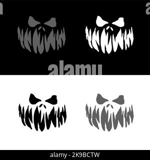 Halloween Kürbisse geschnitzte Silhouetten Vorlage Vektorbild Stock Vektor