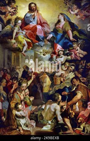 Virgin and the People 1579 von Federico Barocci, (Urbino 1528/1535 – 30 Settembre 1612), Florenz, Italien. , Florenz, Italien. Stockfoto