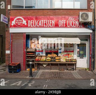 ELA-Tomi Lebensmittelgeschäft für Polen und Europa, Morecambe, Lancashire, Großbritannien Stockfoto