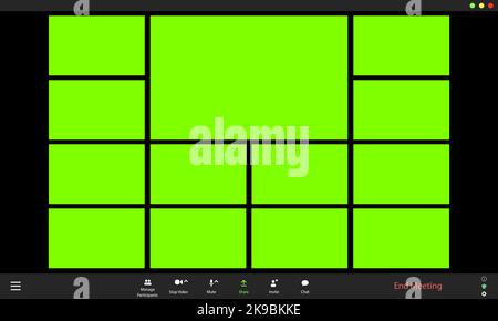 Benutzeroberfläche für Videokonferenzen. Overlay des Videoanruffensters. Chromakey Fenster Stock Vektor