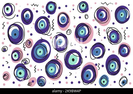 Helle Doodle Hintergrund, handgezeichnete Satz von niedlichen Doodles zur Dekoration Stock Vektor