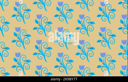 Gezeichnete Muster von Blumen in einem alten Stil, Vektor Stock Vektor