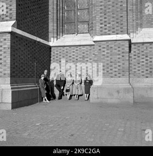 Die Mitgliederversammlung der Nordic Railwayman Society 24. in Stockholm 1958-05-20 bis 1958-05-22. Ausflug nach Uppsals Stockfoto