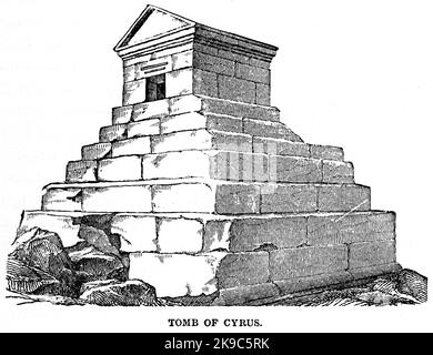 Tomb of Cyrus, Illustration, Ridpath's History of the World, Band I, von John Clark Ridpath, LL. D., Merrill & Baker Publishers, New York, 1894 Stockfoto