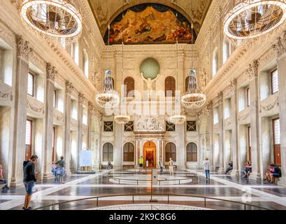 Innenansicht des Königspalastes Amsterdam (Koninklijk Paleis Amsterdam), Dam-Platz, Amsterdam, Niederlande Stockfoto