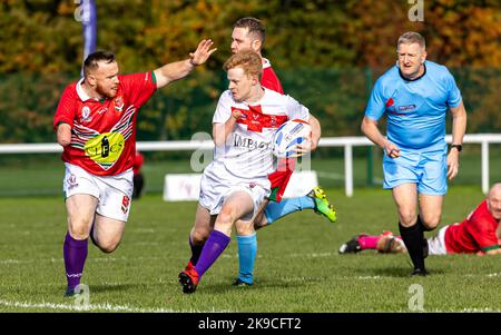 England übernahm Wales bei der Rugby League-Weltmeisterschaft für körperliche Behinderungen 2022 im Victoria Park, Warrington. Stockfoto