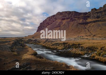Fossálar-Wasserfall, island Stockfoto
