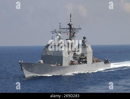 US-Navy, Lenkflugkörper-Kreuzer USS Antietam (CG-54) Stockfoto