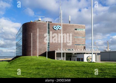 Bürogebäude von Groningen Seaports in Delfzijl, Niederlande Stockfoto