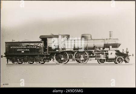 Stockholm - Nynäs Railway, SNJ Lok 7. Stockfoto