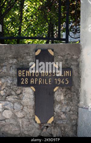 Der Ort, an dem Benito Mussolini und Claretta Petacci in Giulino di Mezzegra - Tremezzina, Como, Lombardei, Italien getötet wurden Stockfoto