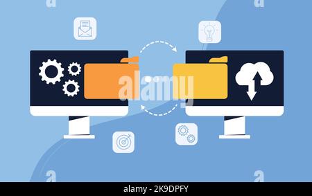 Konzept zur gemeinsamen Nutzung von Dateien Stock Vektor