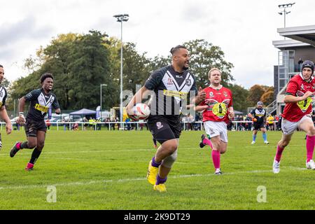 2022 Rugby-League-Weltmeisterschaft für körperliche Behinderungen im Victoria Park, Warrington. Neuseeland – Wales Stockfoto