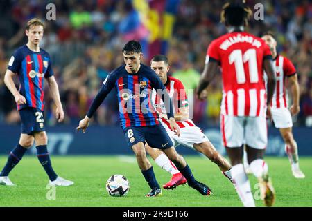 Barcelona, Spanien. Kredit: D. 23. Oct, 2022. Pedri (Barcelona) Fußball: Spanisches Spiel „La Liga Santander“ zwischen dem FC Barcelona 4-0 Athletic Bilbao im Spotify Camp Nou in Barcelona, Spanien. Quelle: D .Nakashima/AFLO/Alamy Live News Stockfoto