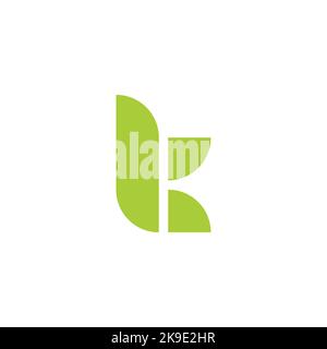 Buchstabe TK abstrakt grün geometrische Logo Vektor Stock Vektor