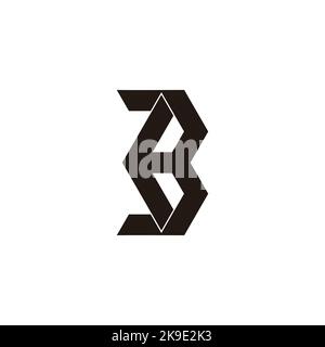 Buchstabe b abstrakter geometrischer Pfeil-Logo-Vektor in Großbuchstaben Stock Vektor