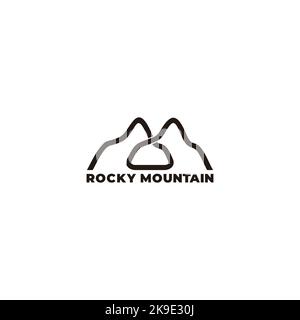 Rocky Mountain Doodle Linie einfachen Logo-Vektor Stock Vektor