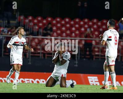 Sao Paulo, Brasilien. 27. Oktober 2022. Luan feiert während eines Spiels zwischen Sao Paulo und Atletico Go bei Morumbi in Sao Paulo, Brasilien, Foto: Fernando Roberto/SPP Sao Paulo x Atletico Go (Fernando Roberto/SPP) Kredit: SPP Sport Pressefoto. /Alamy Live News Stockfoto