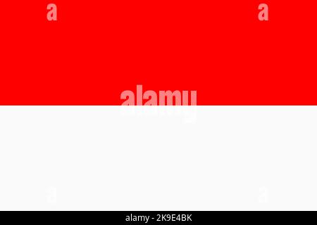 Flagge Indonesiens. Indonesisches nationales Banner und patriotisches Symbol. Offizielle Farben. Flache Abbildung. Stockfoto