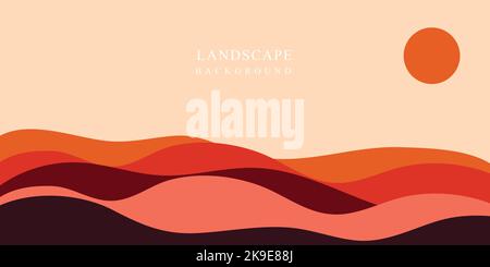 Landschaft abstrakt kreativen Hintergrund in minimal trendy Stil, Abstrakt Berglandschaft Poster Hintergrund für Präsentation Design. vektor Stock Vektor