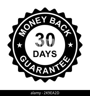 30 Tage Geld-zurück-Garantie Symbolvektor für Grafikdesign, Logo, Website, Social Media, mobile App, UI-Abbildung Stock Vektor