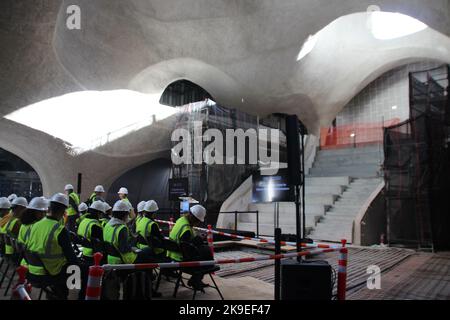 New York, USA. 27. Oktober 2022. Vorschau auf den neuen Anbau des New York Museum of Natural History. Die Erweiterung des renommierten New York Museum of Natural History soll nächstes Jahr eröffnet werden. Quelle: Christina Horsten/dpa/Alamy Live News Stockfoto