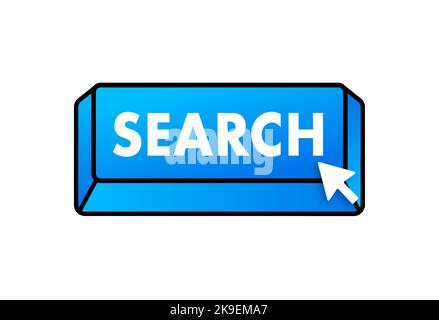 Klicken Sie auf die Schaltfläche „Suchen“, und klicken Sie auf die Suchleiste für den Browser. Vektorgrafik Stock Vektor