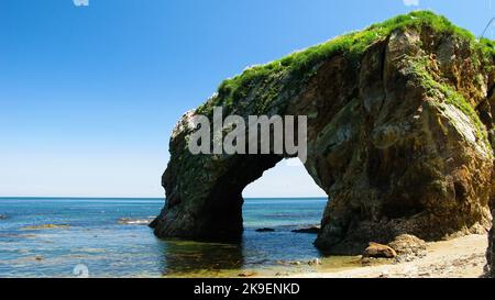 Kap Velikan Riese, stone fox Natur Skulptur, die Insel Sachalin, Russland Stockfoto