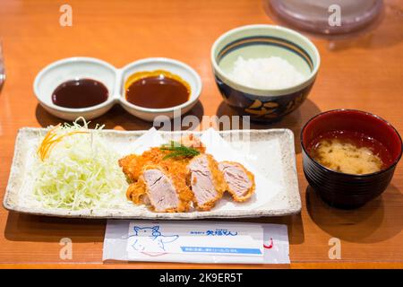 Tonkatsu in einem Restaurant in Nagoya, Japan Stockfoto