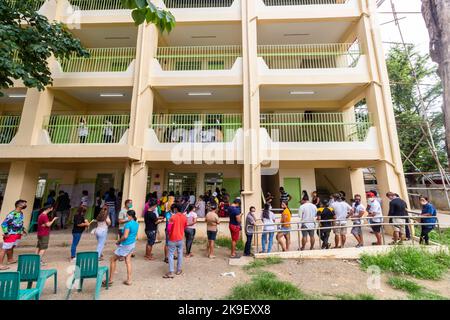 Präsidentschaftswahlen in einer Schule in Cebu, Philippinen, im Jahr 2022 Stockfoto