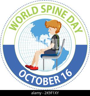Illustration zum World Spine Day Banner Stock Vektor