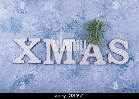 Weihnachten Hintergrund mit Text XMAS Stockfoto