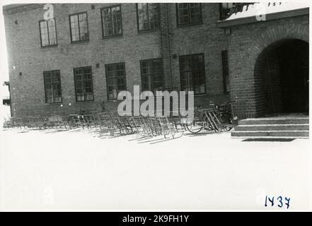 Bahnhofshaus in Kiruna. Stockfoto